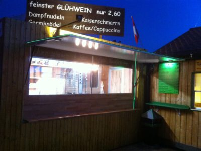 Etablierter Stand auf Wintermarkt